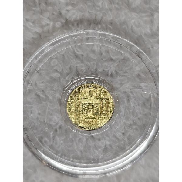 Gold Egyptian Coin (1/200th oz.) in Protective Casing