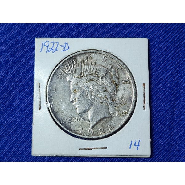 1922-D 90% Silver Peace Dollar
