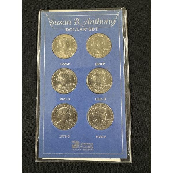 6 - Susan B. Anthony Dollar Complete 2 Year Uncirculated Set - P,D,S - Mint Condition