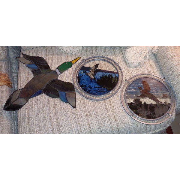 3 Pc Group Sun Catchers - Duck Is Leaded Glass