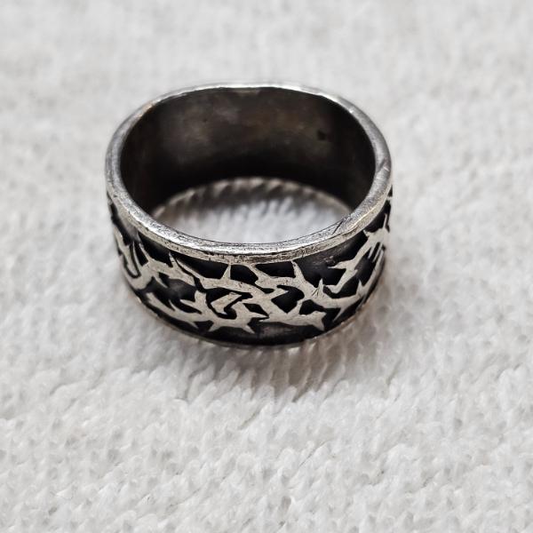 GORGEOUS!!! Vintage Sterling Silver Crown Of Thorns Band Ring - Size 11 (9.9g)