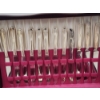 Image 8 : Nice Assortment of Silver-Plated Flatware, Heart-Shaped Goblets, in Wooden Holder ~ 5lbs