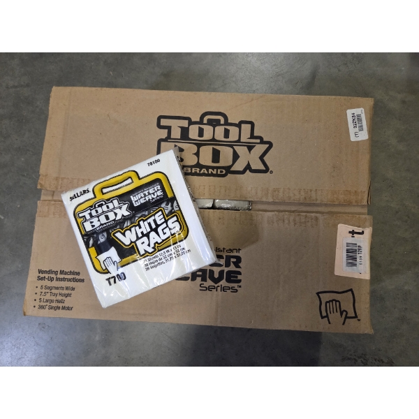 New! Case Of Tool Box Solvcent Resistant Water Weave White Rags
