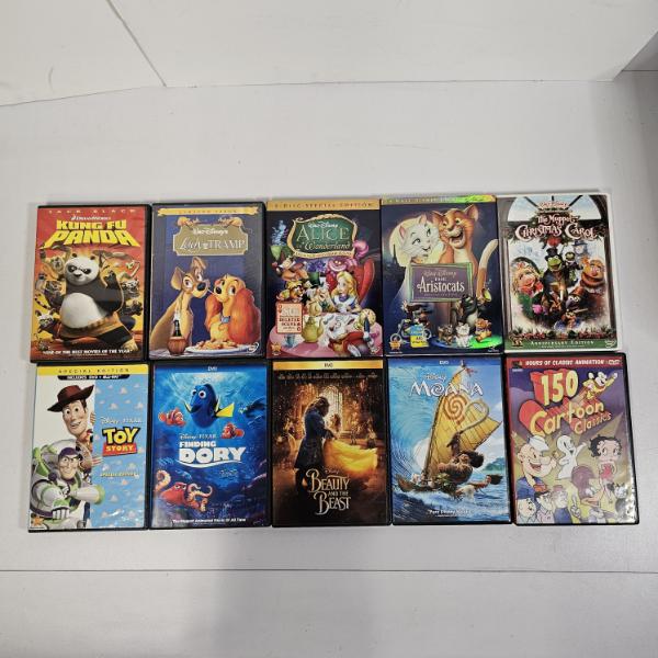 Lot of 10 Disney & Family Animated Movies DVD Collection Bundle (see description)