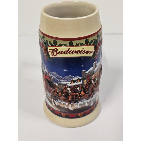 Collectible 2003 Budweiser "Old Towne Holiday" Beer Stein Manufactured by Ceramarte in Brazil