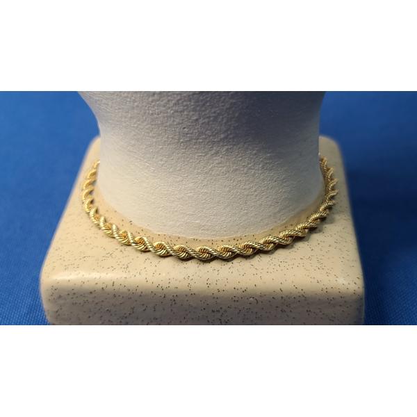14K Gold Twisted Rope Bracelet - Weight: 5.5g