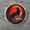 Image 1 : One Troy Ounce .999 Fine Copper Round ~ Colorized Ft. Black Panther In Front of Blood Moon