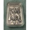 Image 1 : Super Rare Fortune Teller Haunted Halloween .999 Two Ounce Fine Silver Bar - High Relief - 73/125