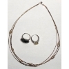 Image 1 : Sterling Silver 17" Necklace & Rings - Total Weight: 22.4g