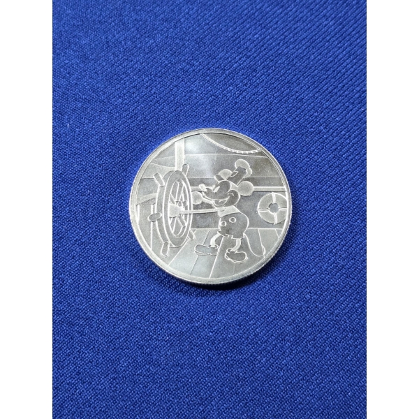 1928 DISNEY Mickey Mouse "Steamboat Willie" 1 oz Fine Silver Round - Mint Condition