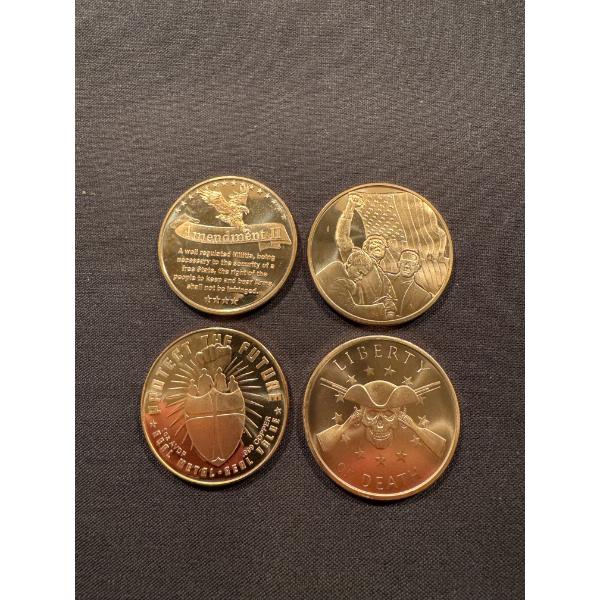 4 - Rare Copper Rounds - 2nd Amendment & Trump Attempted Assassination Copper Coins - I Troy Oz 