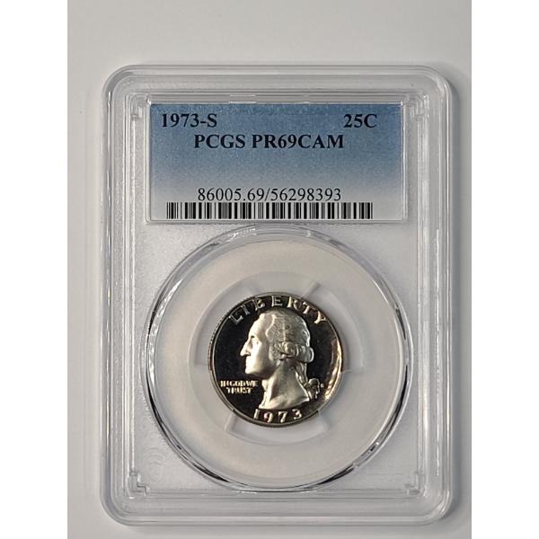 PCGS PR69 DCAM 1973-S Washington Quarter