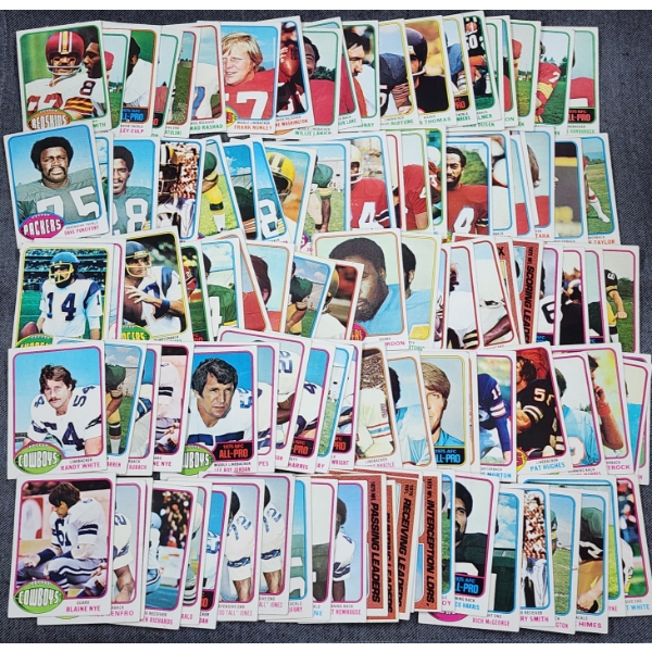 Large Lot of Over 100 Assorted 1976 Topps Football Trading Cards ~ 50 Year Old Cards! ~