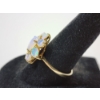 Image 4 : Gorgeous 14K Gold Flower Iridescent Opal Ring - Size 8 - Total Weight: 4.2g