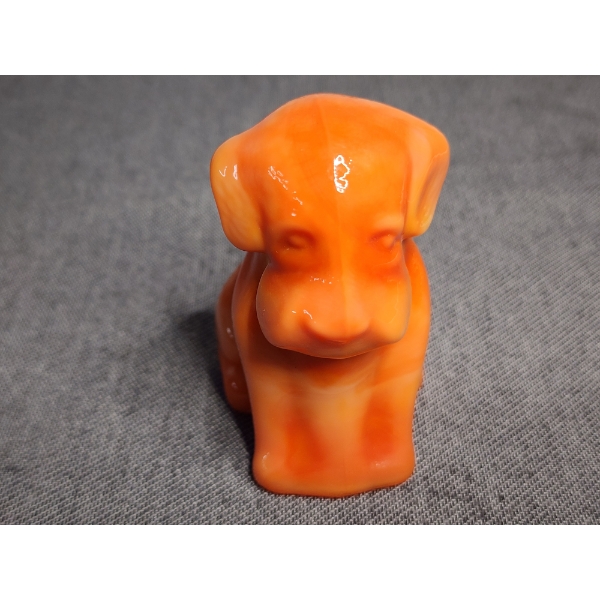 Vintage Pooch The Dog Boyd Glass Tomato Crème Slag With Great UV Glow!