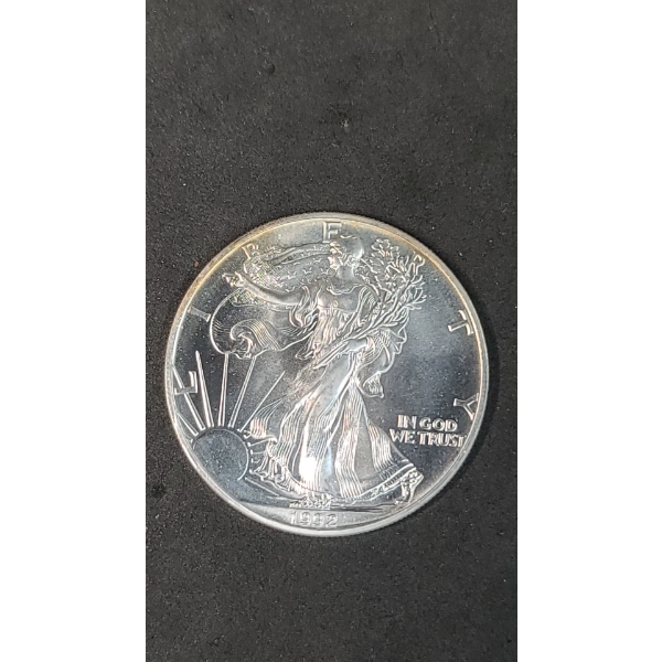  1992 1 Oz .999 Fine Silver American Eagle - Toned