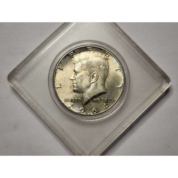 1964 Kennedy 90% Silver Half Dollar in Case