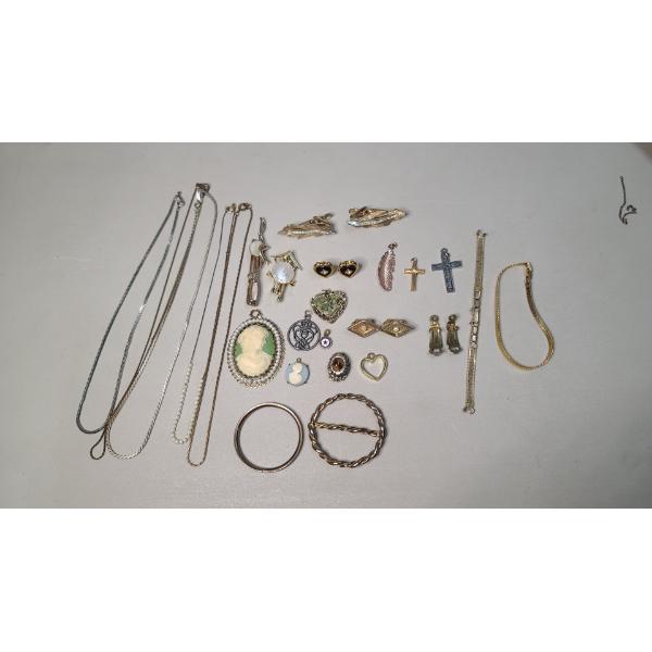 Assorted Costume Jewelry Including Cameo Pendants 