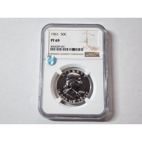 1961 Franklin Silver Half Dollar 90% Silver NGC PF 69