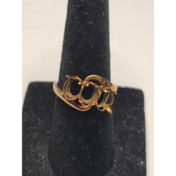 Vintage-Style 14K Yellow Gold Multi-Stone Semi-Mount Ring - Size 6 - Weight: 2.5g