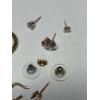 Image 2 : 14K Earrings - Gold Braided Hoop Earrings & Studs - One Stud missing diamond - 3.9 Grams