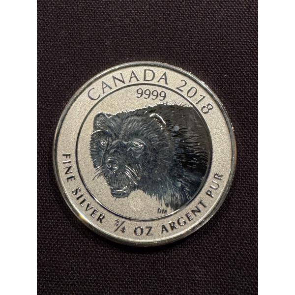 Rare 2018 Canada $2 Wolverine 3/4 Oz Reverse Proof .9999 Fine Silver Coin - Mint Condition