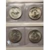 Image 5 : x8 Assorted Years 90% Silver Franklin Half Dollars In Nice Plastic Sleeves FV: $4.00