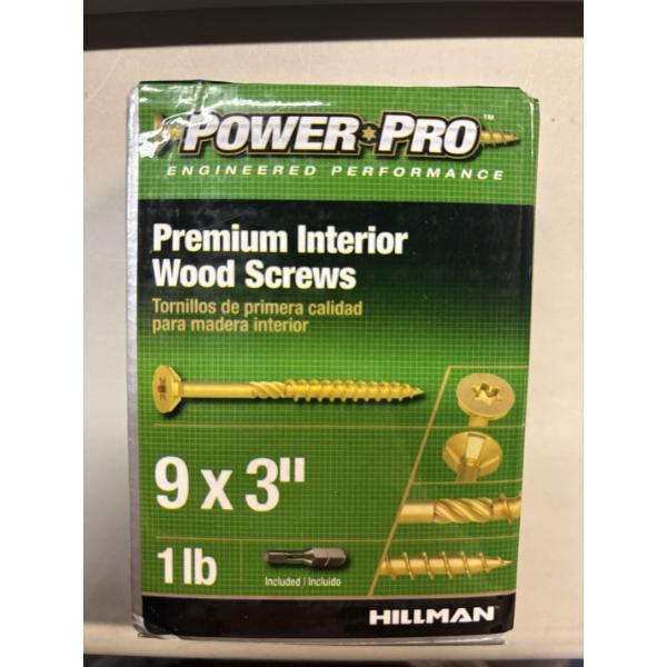 PowerPro Premium Interior Wood Screws - 9x3" - 83 Count