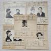 Image 1 : INTERESTING!!! Collection of 5 Antique MUGSHOT Bertillon Criminal Booking Sheets