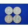 Image 2 : x4 Assorted Years U.S. 90% Silver Washington Quarters FV: $1.00