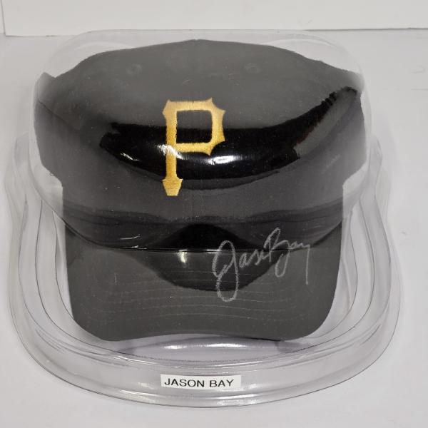 Jason Bay Signed Pittsburgh Pirates Baseball Cap, encased in a Clear Display Box