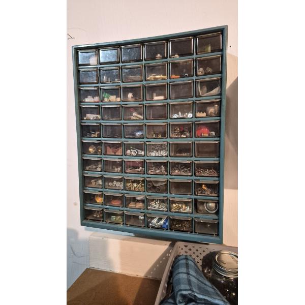 PICKUP IN NORTHFIELD - 2 Sets Of Wall Mounted Multi Parts Bins As Shown Loaded - See Pics