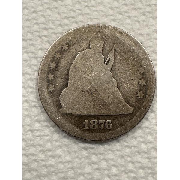 1876 United States Seated Liberty Silver Quarter