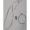 Image 1 : Sterling Silver 7.5" Bracelet, Sea Horse Earring & Scrap Sterling Necklace - Weight: 12.0g