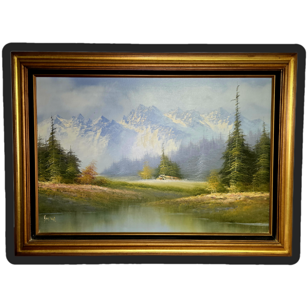 Mountain Scene Framed Painting - 42x31