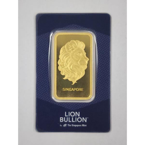 50 Gram Gold Lion Bullion Bar from Singapore Mint - In PAMP Card!
