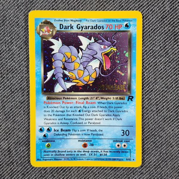 Dark Gyarados 8/82 PRERELEASE Holo Vintage Pokemon Trading Card
