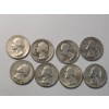 Image 1 : Assorted Years/Mint Marks 90% Silver Washington Quarters - Face Value: $2.00