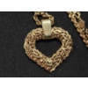 Image 4 : Gorgeous 14K Gold Twist Chain 30" Necklace with Large 14K Gold Heart Pendant TW: 20.0g