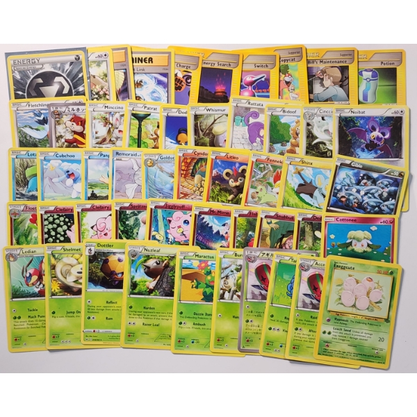 Large Assortment of 50 Vintage Pokemon Trading Cards 