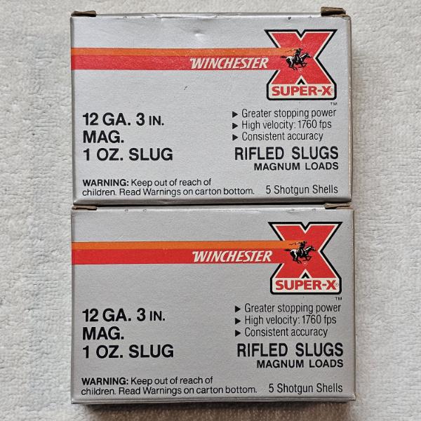 Two Boxes Of Winchester Super-X 12 Gauge 3" Magnum 1oz. Rifled Slugs