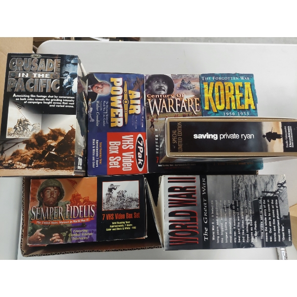 Lot Of VHS Movies & History Documentories More Mostly War Titles, See Photos For Selections Included