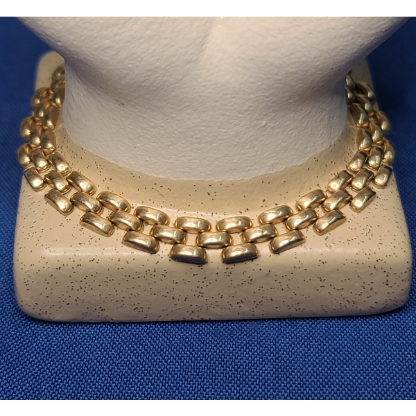 14K Gold Italian Panther Link Bracelet - Weight: 8.4g