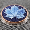 Image 4 : One Troy Ounce .999 Fine Copper Round ~ Colorized Ft. Unique Winter Maple Leaf Design & Snow Covered