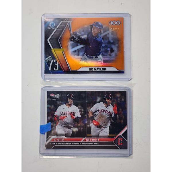 3 Baseball Cards: (2) 2023 Topps Now Brothers Bo Naylor/Josh Naylor & 2022 Topps Bo Naylor
