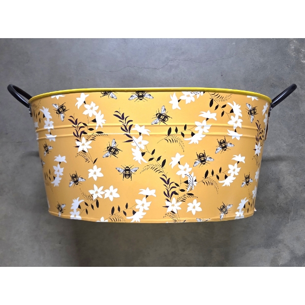  Brand New Beautiful Honeybee Design Lilac & Vine 22.5''x13.75''  Indoor/Outdoor Metal Tub 