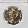 Image 2 : NGC MS 65 Mint Error Missing Edge Lettering 2008 Van Buren Presidential Dollar 