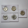 Image 7 : Five Assorted Years United States 90% Silver Washington Quarters - Face Value: $1.25