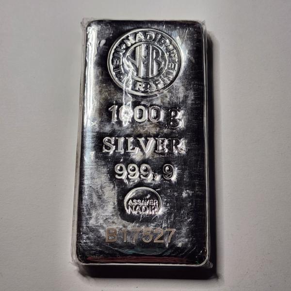 INCREDIBLE 1000 GRAM SILVER 999.9 Fine Nadir Metals Refiner Bar With Serial Number