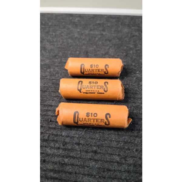 (3) $10 Rolls Of Silver Washington Head Quarters Face Value: $30